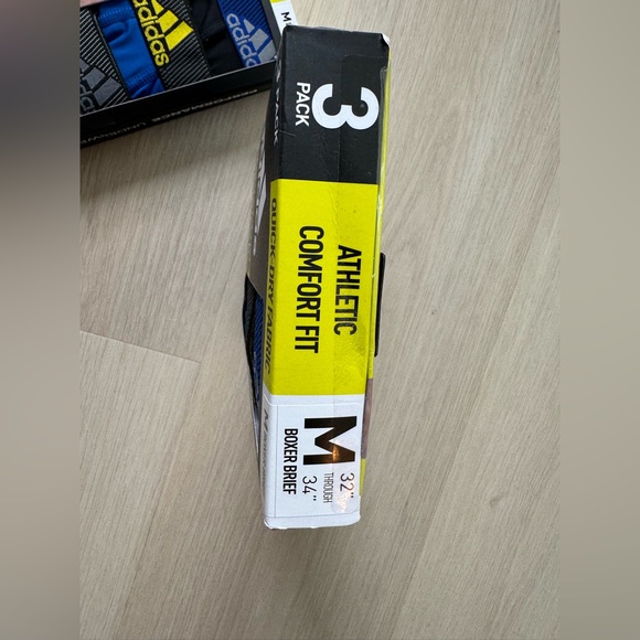 Adidas Men's Performance Boxer Briefs 3-Pack - Black, Blue, Grey size Med - Picture 10 of 12